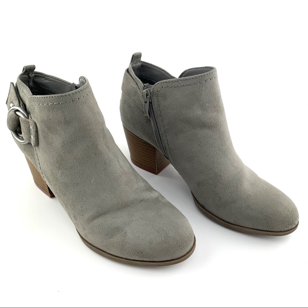 Indigo Rd. Gray Suede Ankle Boots w/Side Zip 7.5M
